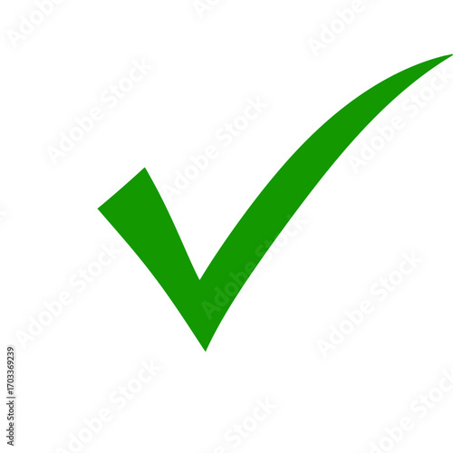 Green check mark isolated on transparent background