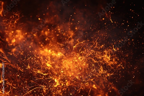 Wallpaper Mural Abstract elegant red yellow fiery pattern background wallpaper. Fire, sparks, flames backdrop, copy space  Torontodigital.ca