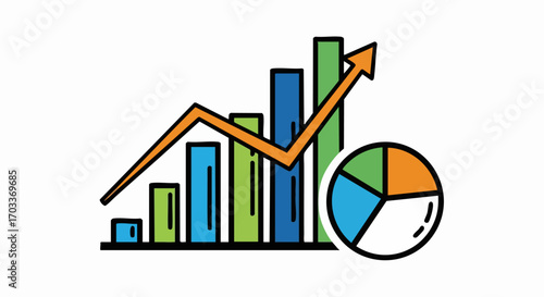 Business growth and financial analysis with charts and graphs.