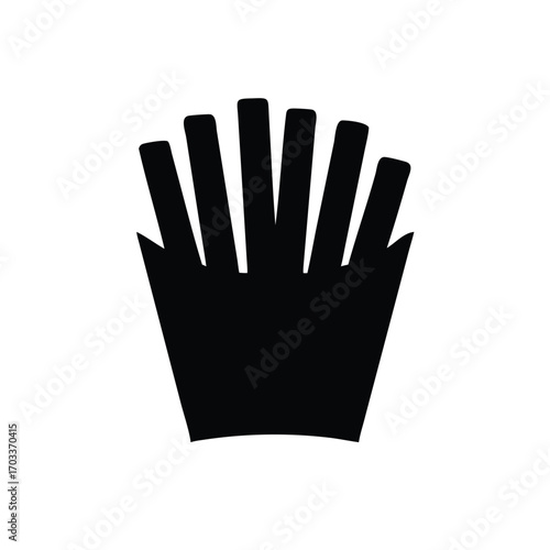 Minimalist Silhouette of French Fries