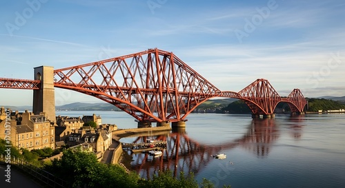 Forth Bridge - Iconic Scottish Railway Bridge over Firth of Forth.