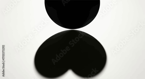 Monochrome interplay contrasting forms an abstract composition of glossy dark shades