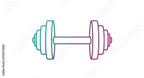 Vibrant gradient dumbbell illustration, symbolizing strength and modern fitness lifestyle