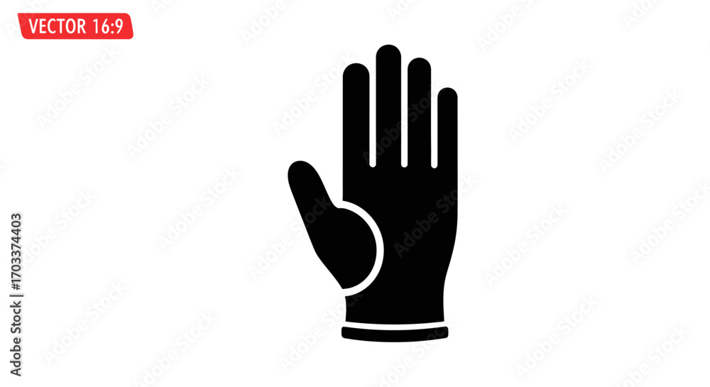 Fototapeta premium A bold minimalistic design of a hand wearing a glove, against a pristine white background
