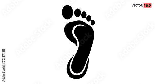 Black and white footprint illustration representing human presence and movement forward