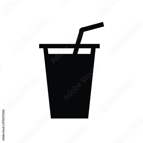 Soda Cup Silhouette on White
