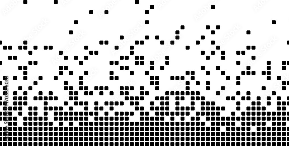 Seamless in one direction Rounded rectangles Disintegrated effect
