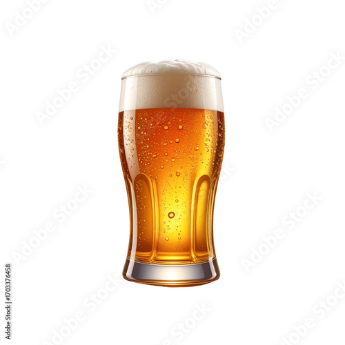 Wallpaper Mural Glass of beer with foam, 3d design. Suitable for design elements, beverages and advertising  Torontodigital.ca