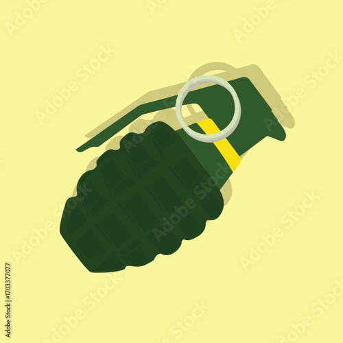 Hand grenade flat style isolated on white. weapon object concept vector for your design work, presentation, website or others.