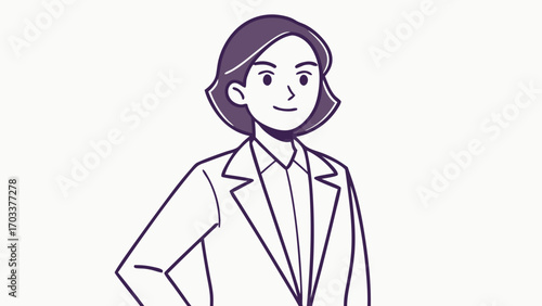 Woman executive in suit smiling with hand hip vector