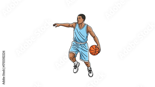 Basketball and Basketball Player Vector Silhouette Illustration Set AI EPS PNG