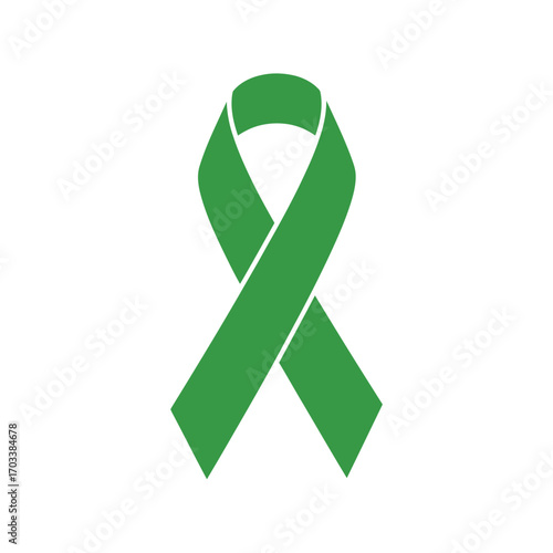Green Ribbon Symbolizing Mental Health Awareness and Support