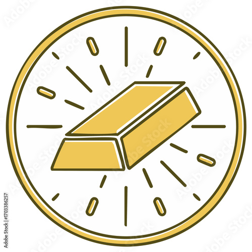 Sparkling gold bar icon representing wealth, investment, and financial success