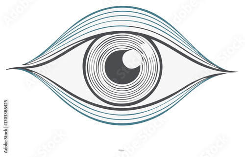 Abstract Eye Illustration with Striking Line Art Design for Vision Concept