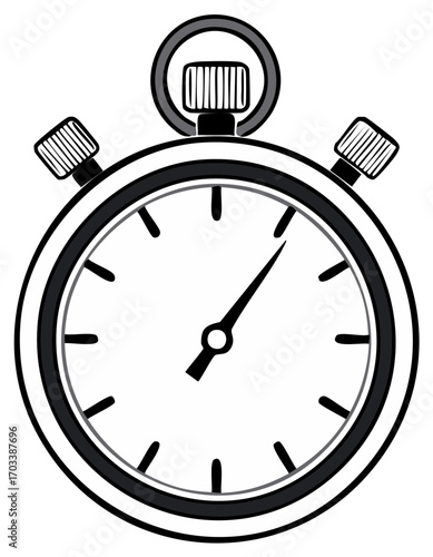 Classic Stopwatch with Two Buttons and a Ring on Top Ready for Timing