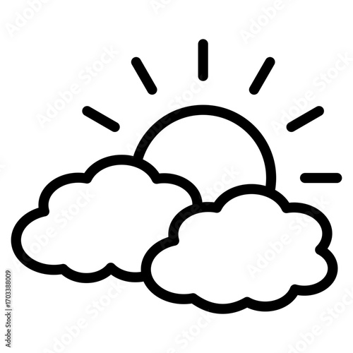 Partly Cloudy  Icon Element For Design