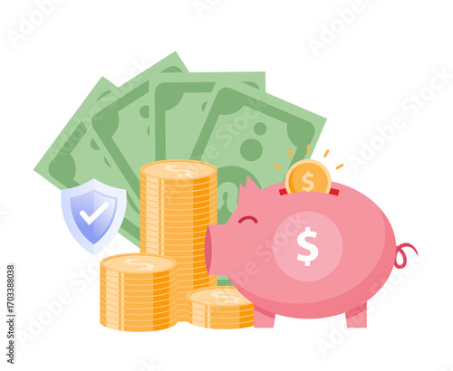 Budget business strategy, finance and accounting, budget calculation, economy and investment, flat design illustration vector banner and background	
