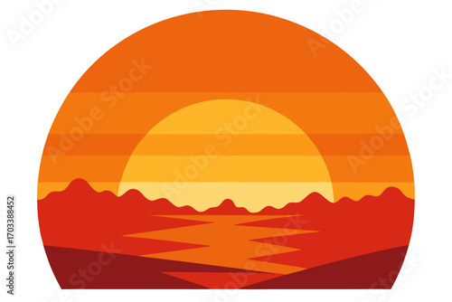 sunset in mountains