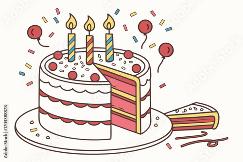 birthday cake with candles