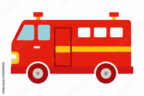 fire truck isolated on white