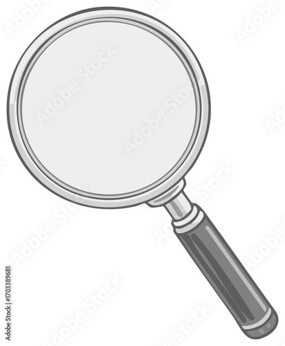 Classic magnifying glass tool for detailed inspection and exploration