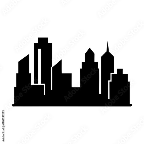 Wallpaper Mural City skyline silhouette icons urban population vector with white background Torontodigital.ca