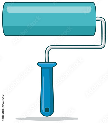 Paint Roller Tool in Blue Hue for Painting Walls or Ceilings, Home Improvement Equipment