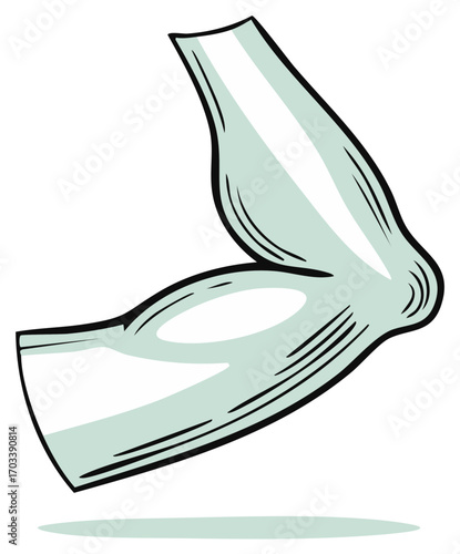 Stylized Human Arm Bent at the Elbow Showing Bicep and Forearm