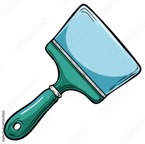 Illustration of a green and blue window squeegee