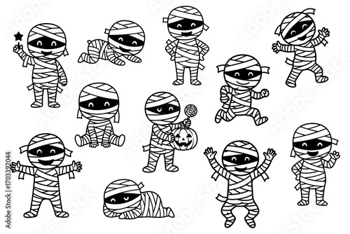 Halloween mummies set
