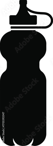 Black sports water bottle with cap sports bottle drink container