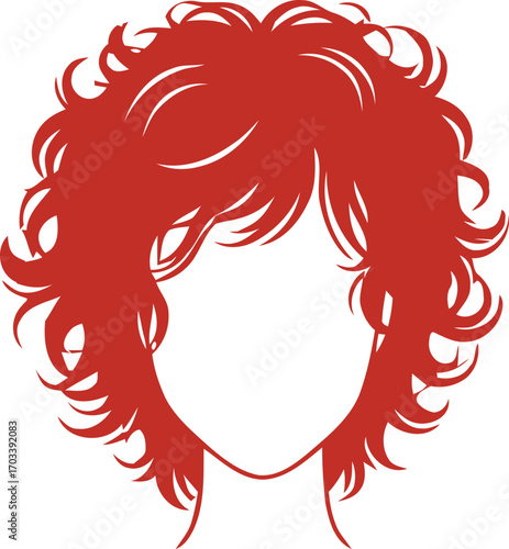 Stylized hair illustration with flowing strands isolated on white background isolated on transparent background