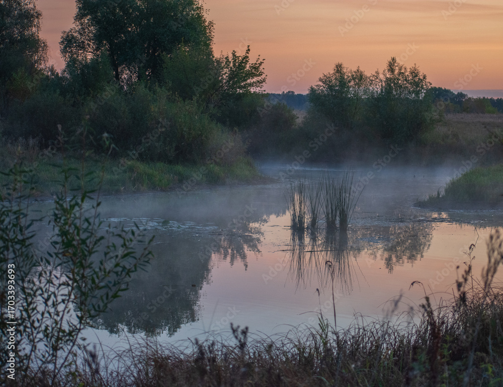 Fototapeta premium morning mist over the river