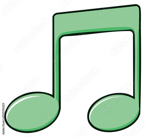 Vibrant green musical eighth note symbol representing sound and melody