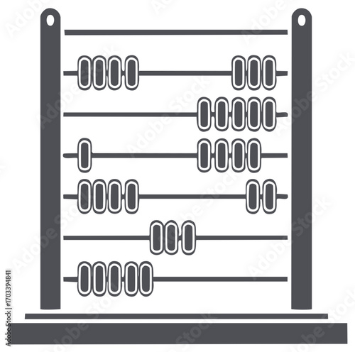 Simple abacus vector icon illustration for mathematics, accounting, and business concepts