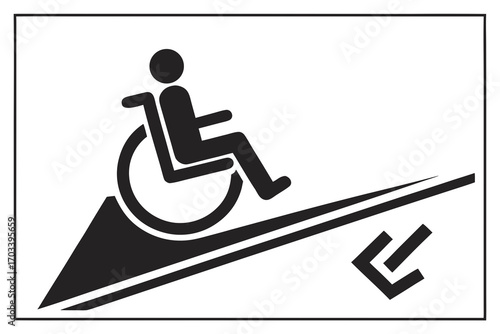 Accessible Ramp Symbol for Wheelchair Users.