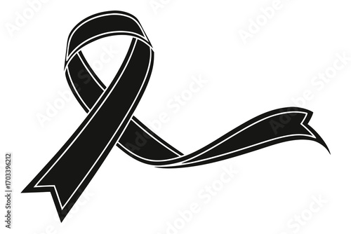 Black Awareness Ribbon Symbol 1.