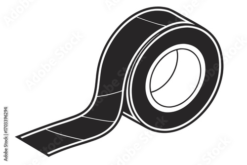 Black Roll of Tape Illustration.