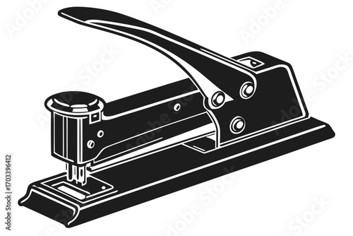 Black Stapler Office Supply Icon.