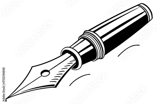 Classic Fountain Pen with Ink Drop.
