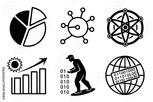 Collection of Business and Technology Icons.