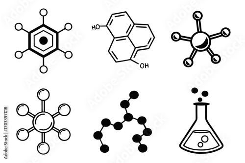 Collection of Chemical Molecular Structures and Formulas.