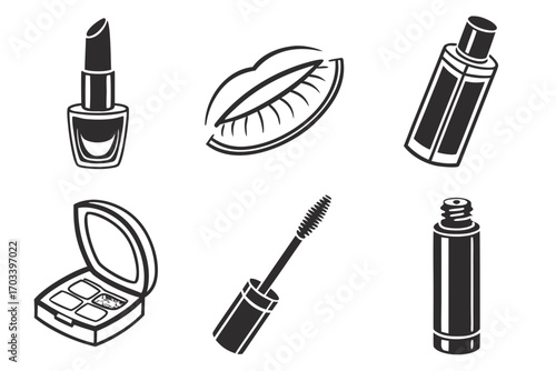 Collection of Cosmetic Icons for Beauty and Makeup.
