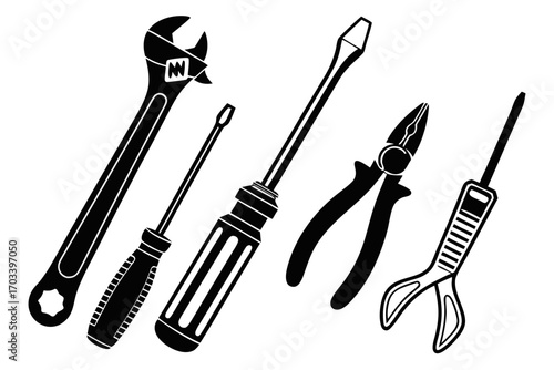Collection of Hand Tools for Repair and Construction.