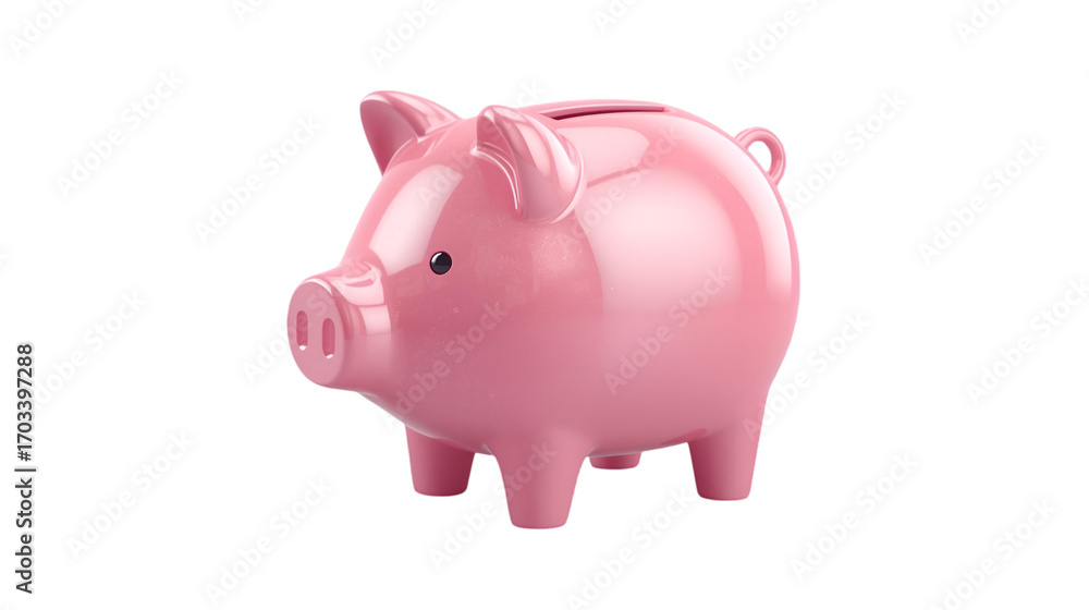 Obraz premium A pink piggy bank stands ready to save your money