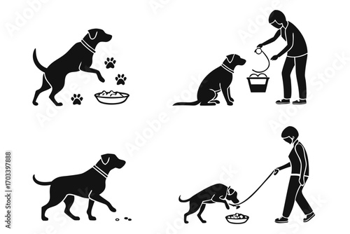 Dog Care and Training Silhouettes.