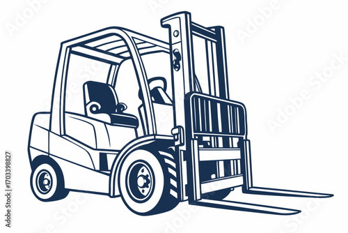 Industrial Forklift Truck Vehicle Illustration.