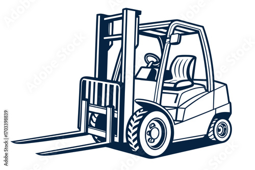 Industrial Forklift Truck Vehicle Illustration 1.