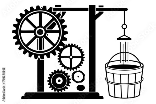 Industrial Gear Mechanism and Bucket System.