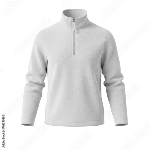 Blank white quarter zip fleece pullover mockup